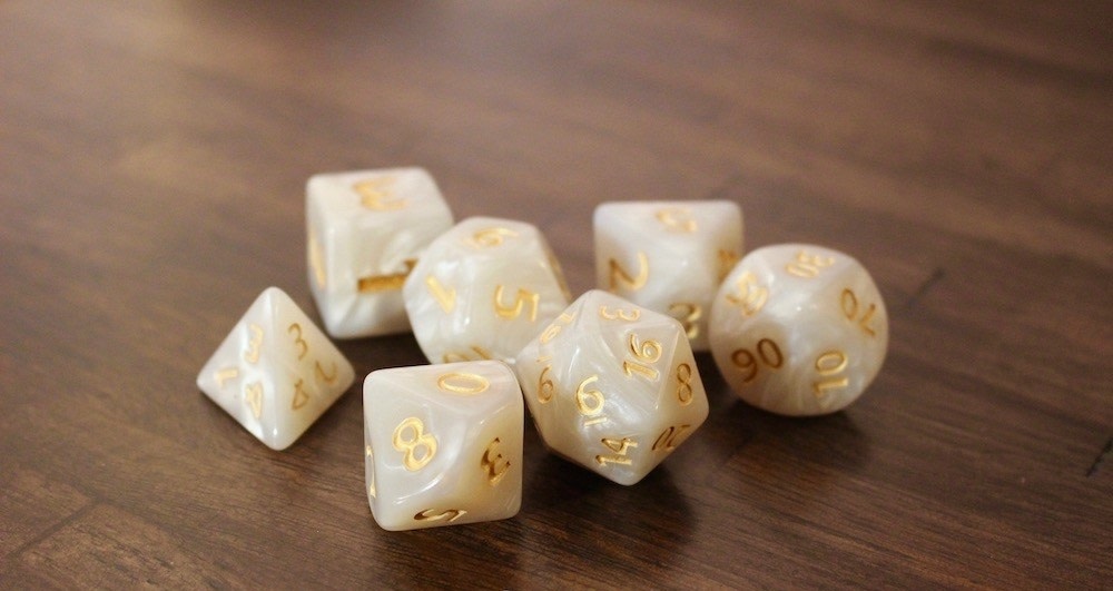 Large RPG Dice Set - Tahitian Vanilla