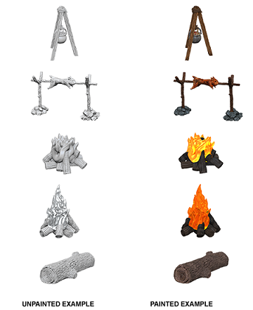 Pathfinder Battles Unpainted Minis - Camp fire/Sitting Log