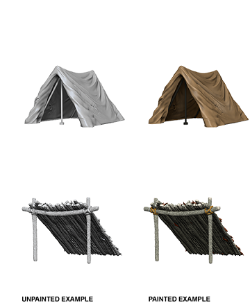 Pathfinder Battles Unpainted Minis - Tent and Lean-to