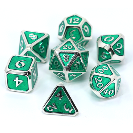 Metal Mythica Dice Set - Platinum Emerald