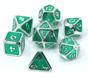 Metal Mythica Dice Set - Platinum Emerald