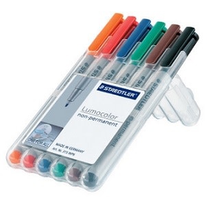Water Soluble (Wet-Erase) Markers: 6 Color Pack