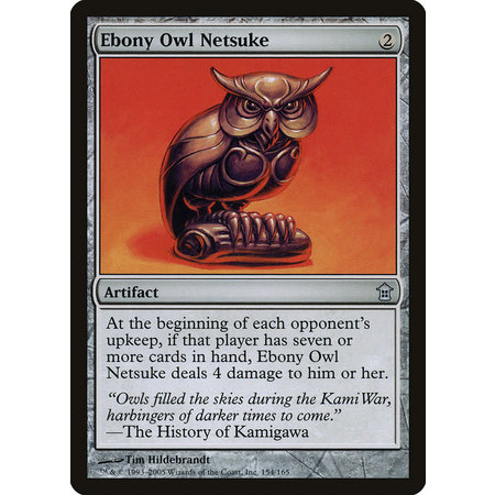 Ebony Owl Netsuke