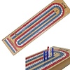 3-Track Cribbage Board - Pine R/W/B