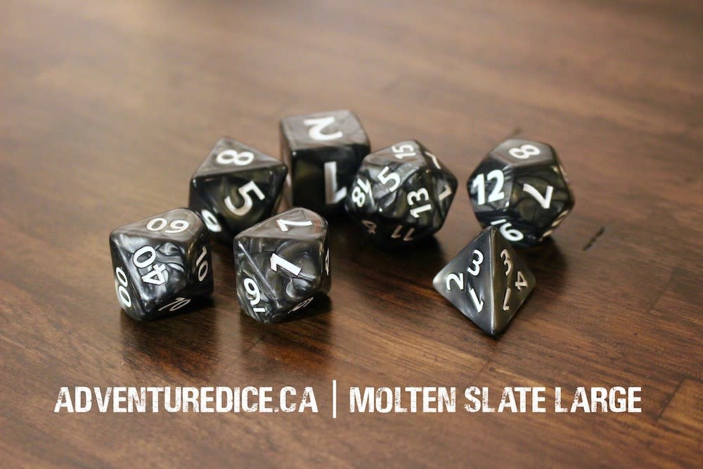 Large RPG Dice Set - Molten Slate