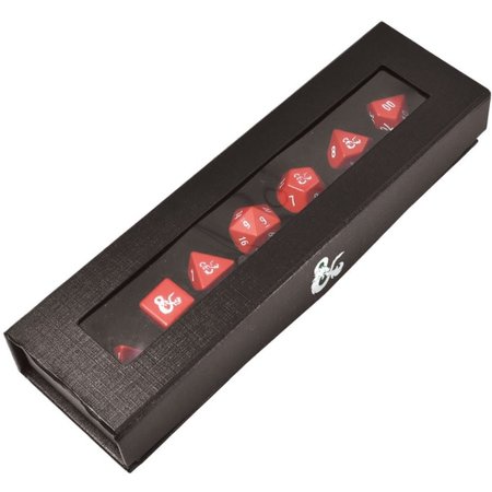 D&D Heavy Metal Dice Set - Red w/ White