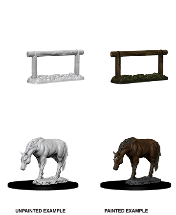 Pathfinder Battles Unpainted Minis - Horse and Hitch