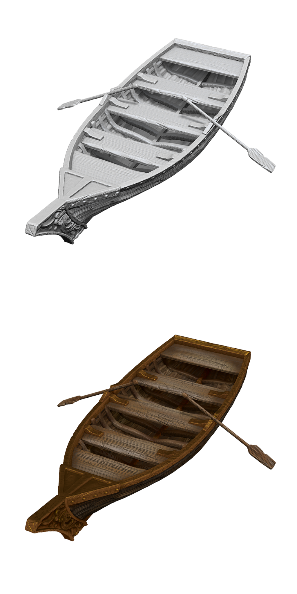 Pathfinder Battles Unpainted Minis - Rowboat & Oars