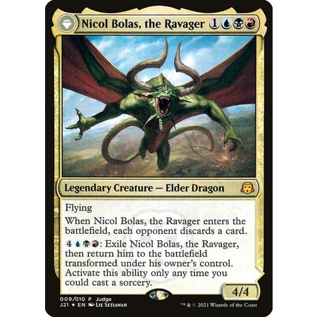 Nicol Bolas, the Ravager // Nicol Bolas, the Arisen - Foil - Judge Promo