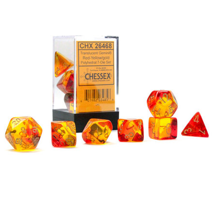 CHX 26468 Gemini Set Poly Translucent Red-Yellow w/Gold