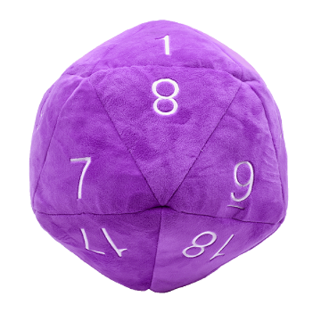 Plush Jumbo 10" D20 - Purple w/ White