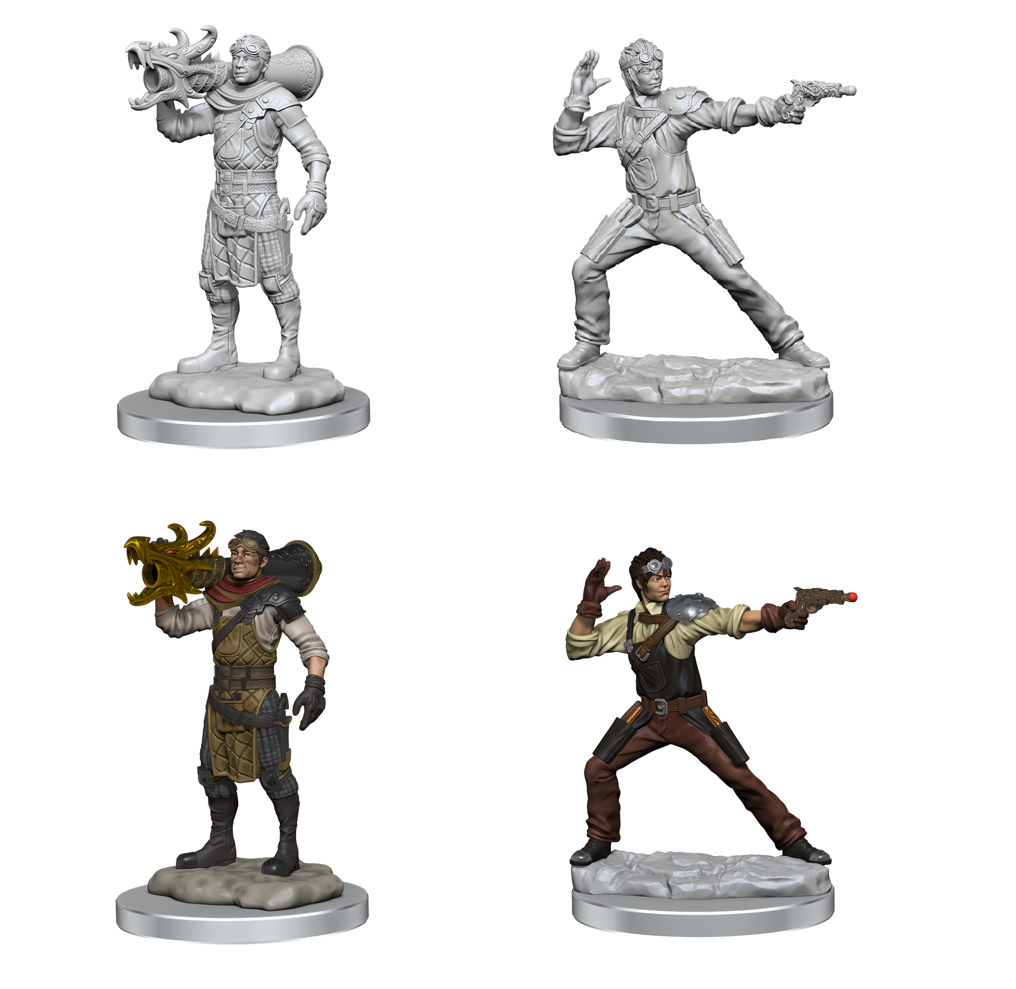D&D Unpainted Minis - Human Artificer and Human Apprentice