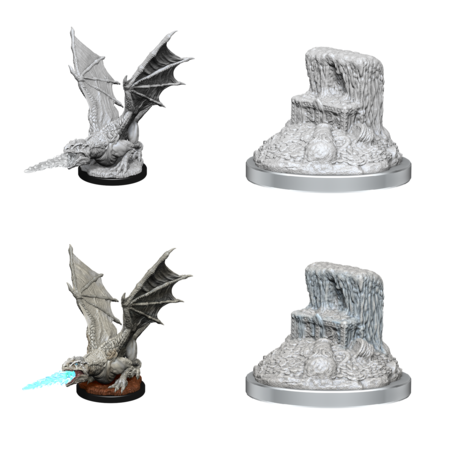 D&D Unpainted Minis - White Dragon Wyrmling