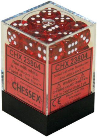 CHX 23804 Translucent Red w/White D6