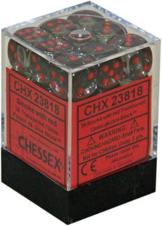 CHX 23818 Translucent Smoke w/Red D6