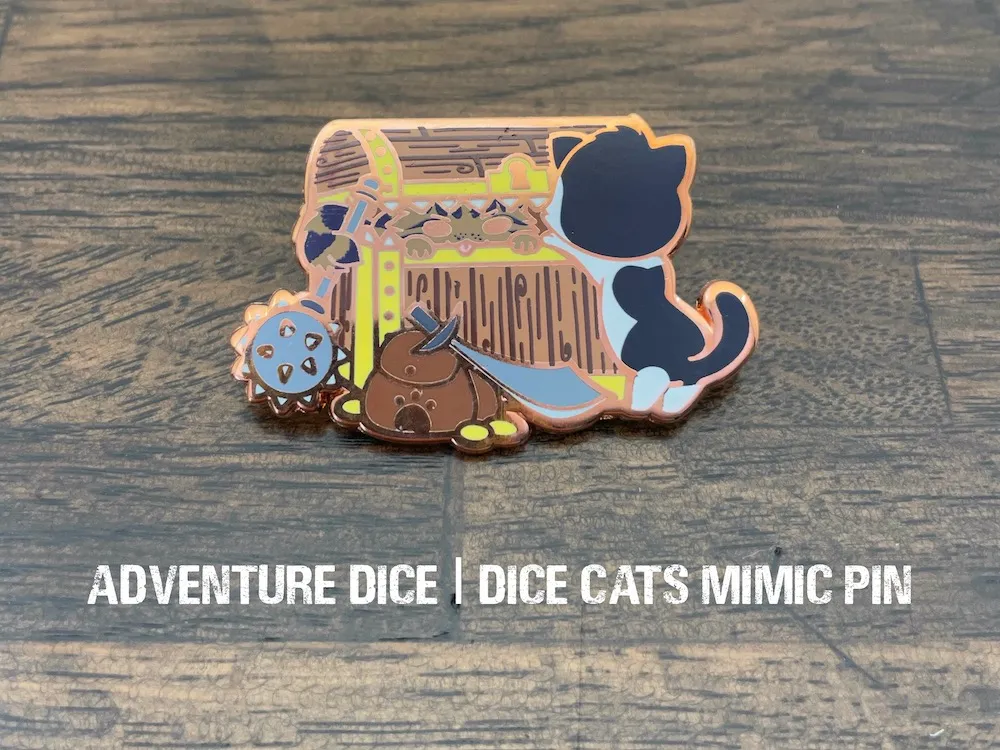 Dice Cat Enamel Pin - Mimic
