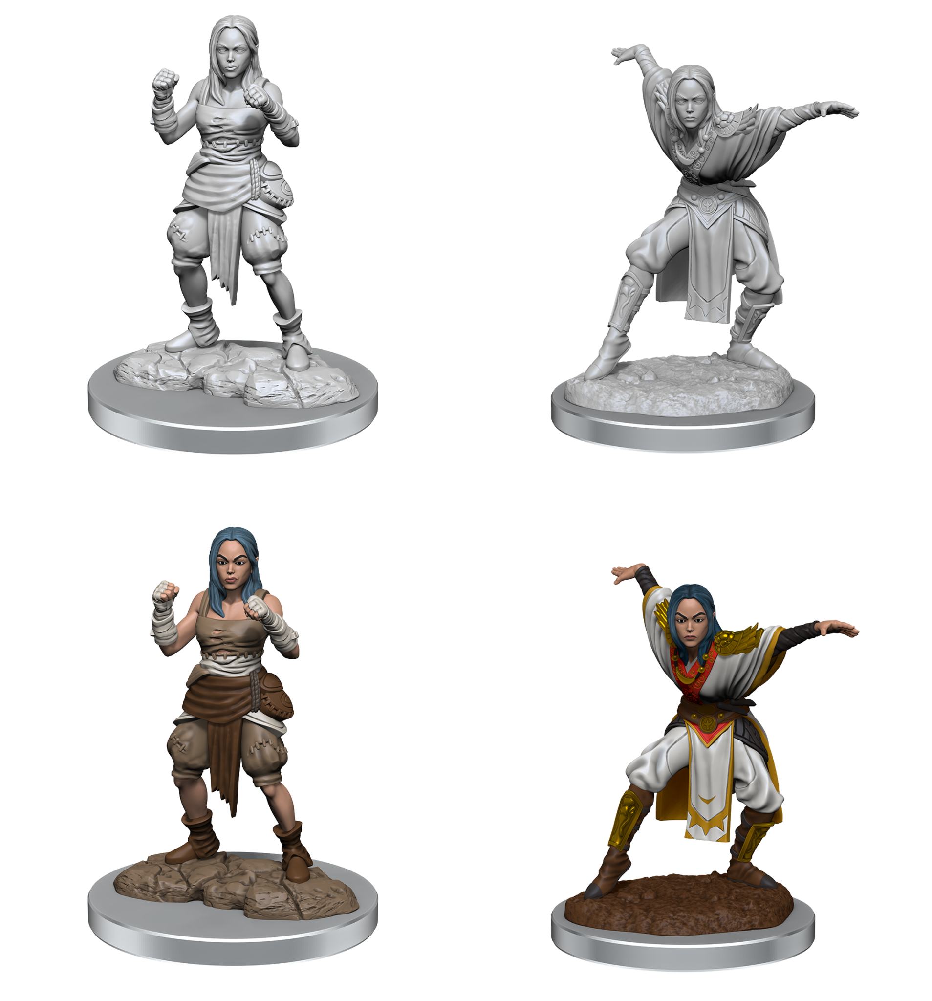 Pathfinder Battles Unpainted Minis - Half-Elf Monk (Female)
