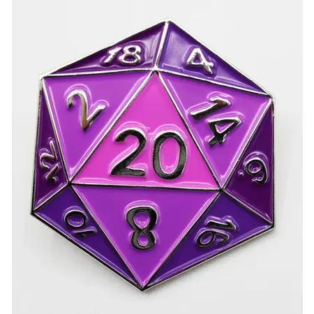 Purple D20 Enamel Pin