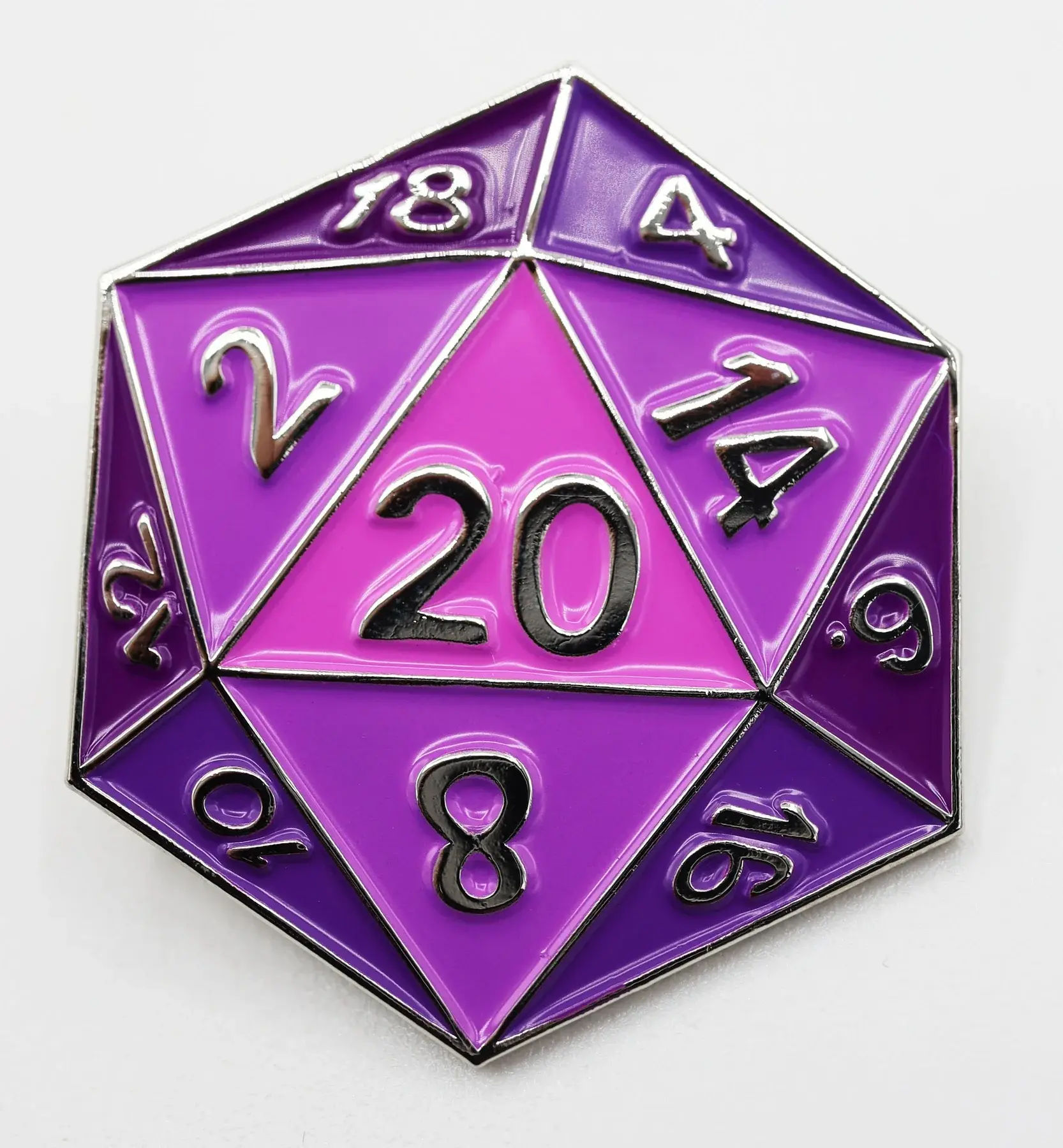Purple D20 Enamel Pin