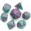 Cybernated Pink & Green RPG Dice Set with XL D20