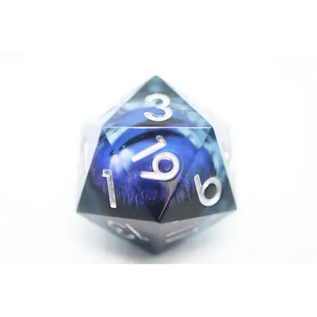 Extra Large Sharp Edge Moving Eye D20 - Purple Cyclops