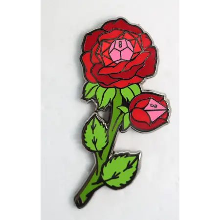 Hollow Hearts Enamel Pin: Dice Rose