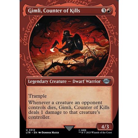 Gimli, Counter of Kills