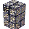 +1/+1 Counter Dice - Pearl Black/Gold - Set of 8