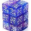 +1/+1 Counter Dice - Blue & Purple/White Glitter - Set of 8