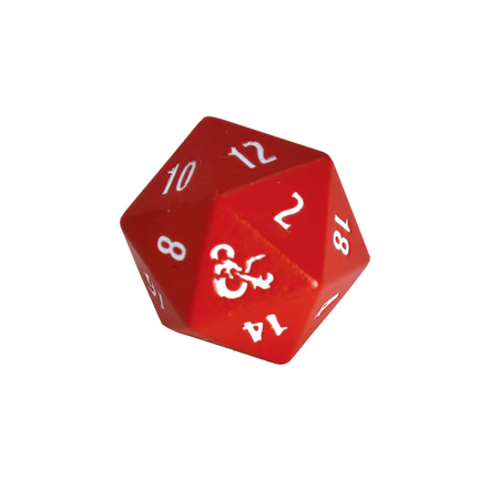 Heavy Metal D20  - Red w/ White Ampersand
