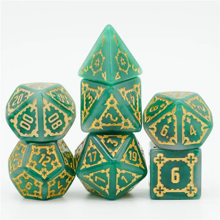 Large RPG Dice Set - Huge Green Castle