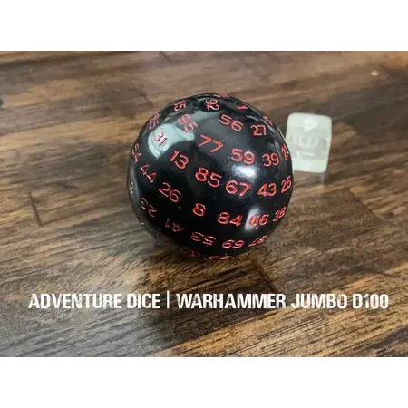 Jumbo Acrylic D100 Die - Warhammer (Red)