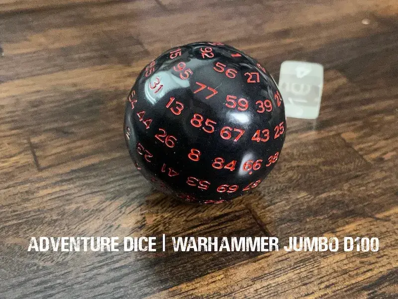 Jumbo Acrylic D100 Die - Warhammer (Red)