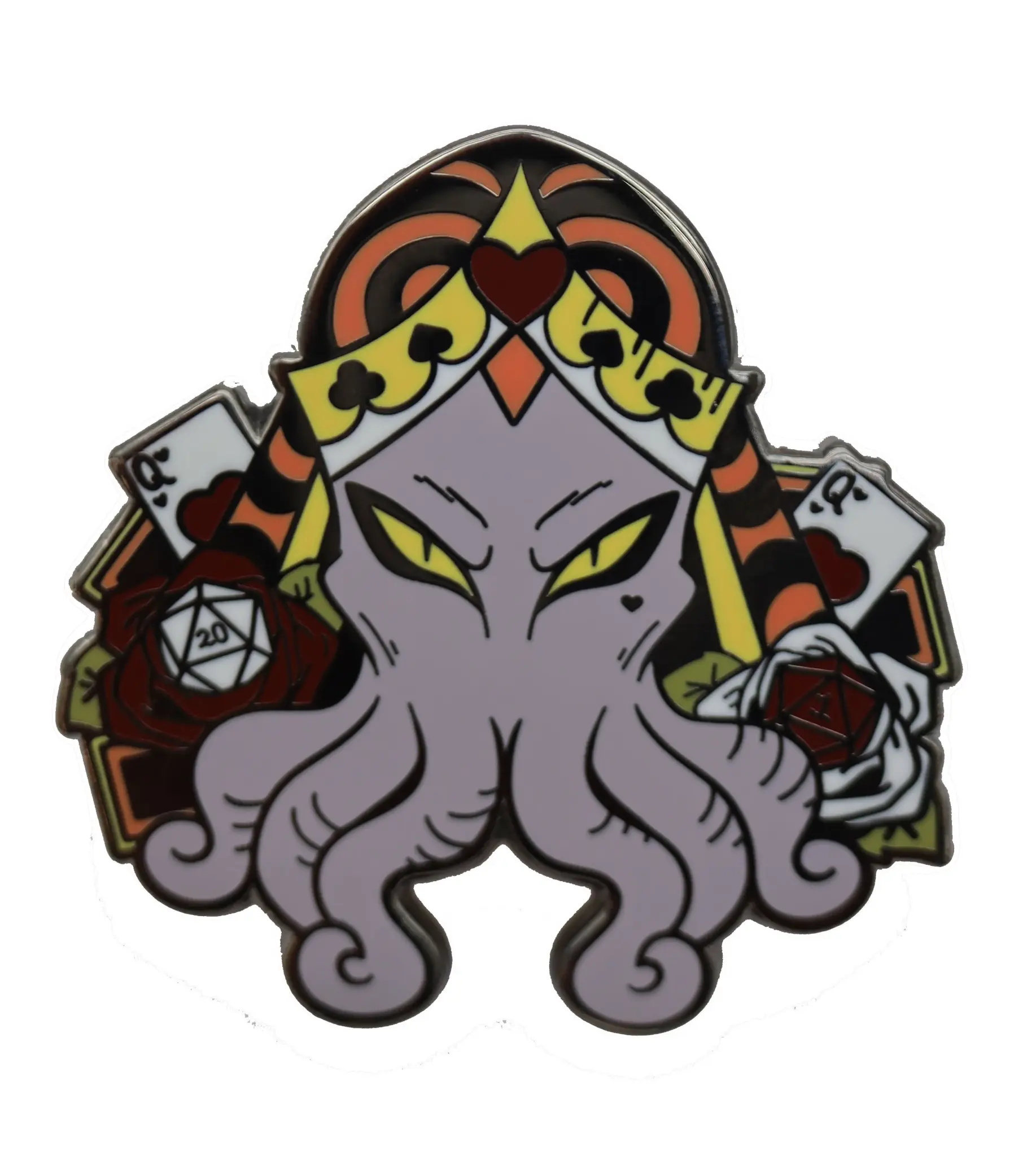 Alice's Adventure In Diceland Enamel Pin: Queen of Hearts
