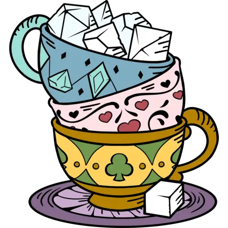 Alice's Adventure In Diceland Enamel Pin: Party of Tea