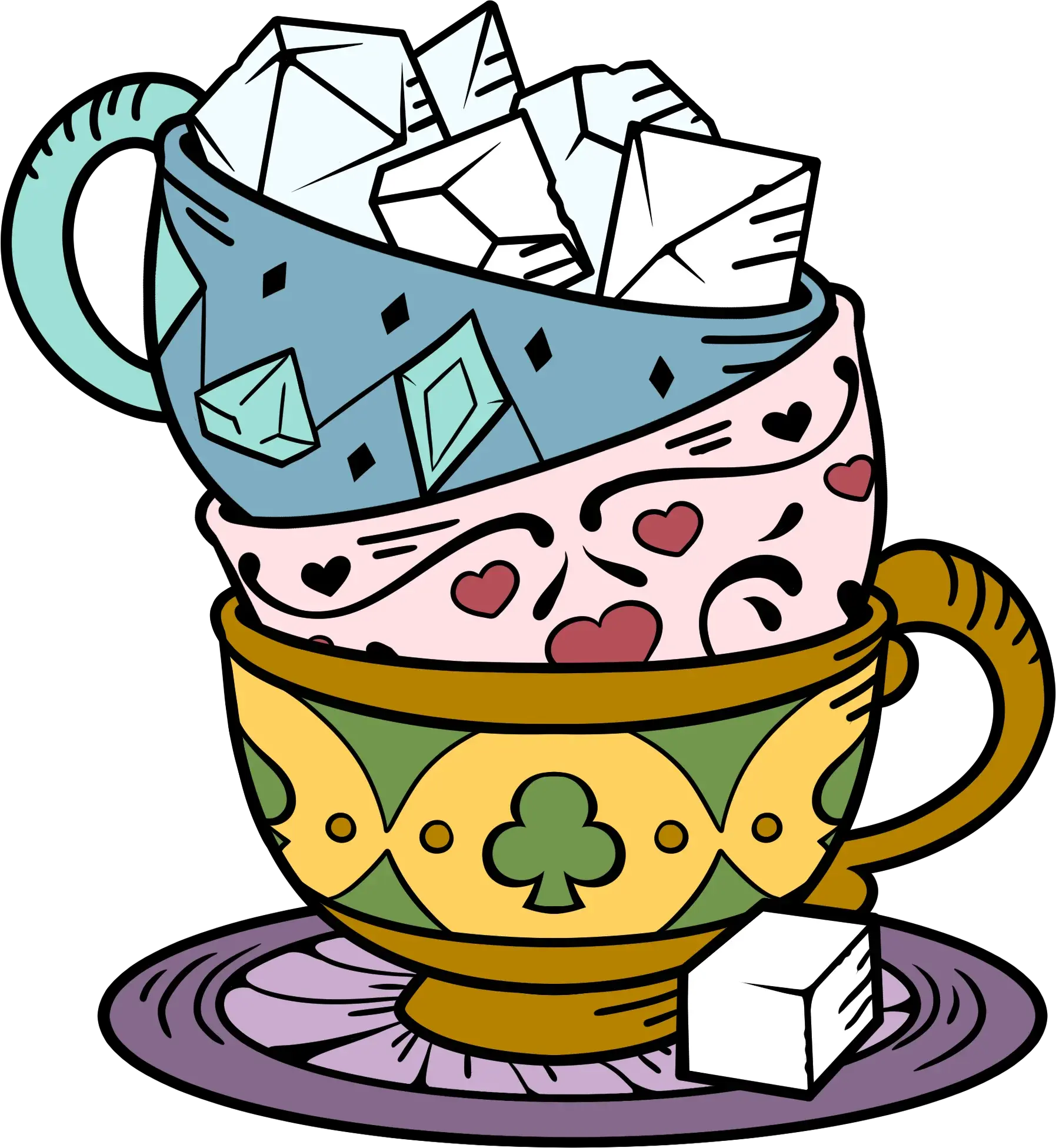 Alice's Adventure In Diceland Enamel Pin: Party of Tea