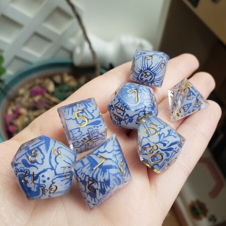 Porcelain Blue - RPG Dice Set