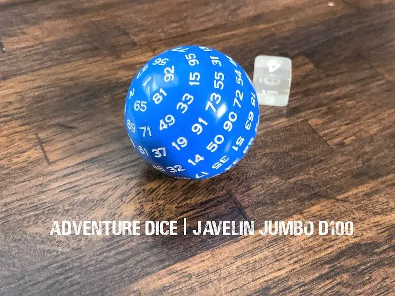 Jumbo Acrylic D100 Die - Javelin (Blue)