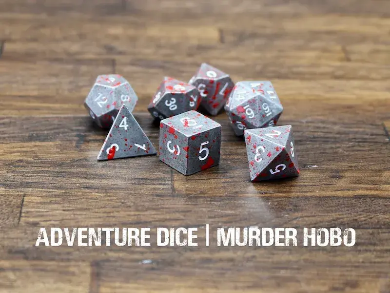 Metal RPG Dice Set - Murder Hobo