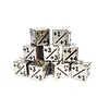 +1/+1 Metal Counter Dice - Silver Ore w/Black - Set of 12