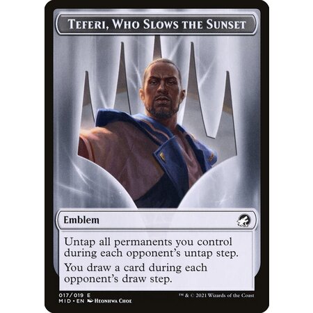 Teferi, Who Slows the Sunset Emblem (MID)