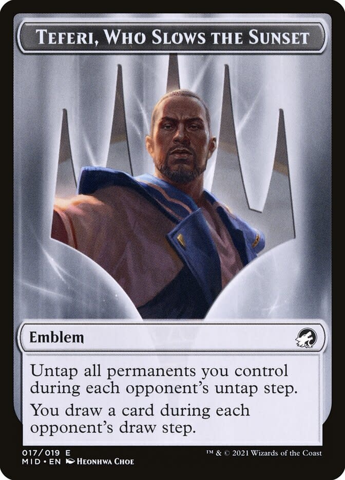 Teferi, Who Slows the Sunset Emblem (MID)