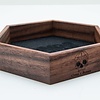 Handmade Dice Tray - Black Walnut Hex with Black Felt