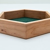 Handmade Dice Tray - Cherry Hex with Green Felt