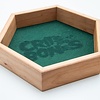 Handmade Dice Tray - Cherry Hex with Green Felt