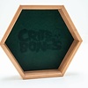 Handmade Dice Tray - Cherry Hex with Green Felt