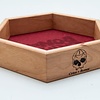Handmade Dice Tray - Cherry Hex with Red Felt