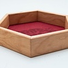 Handmade Dice Tray - Cherry Hex with Red Felt
