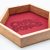 Handmade Dice Tray - Cherry Hex with Red Felt