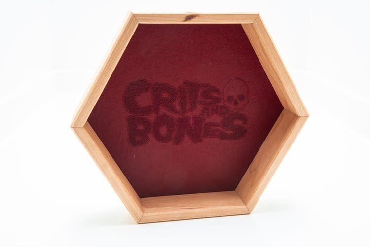 Handmade Dice Tray - Cherry Hex with Red Felt